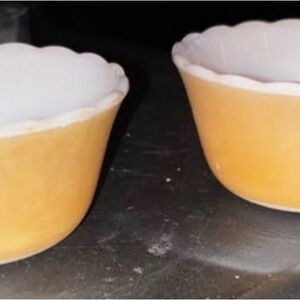 2 6oz luster desert cup by Fire King Scalloped